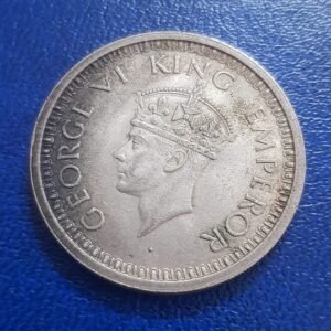 british india coin one rupee 1944 silver george vi king emperor lustrous.